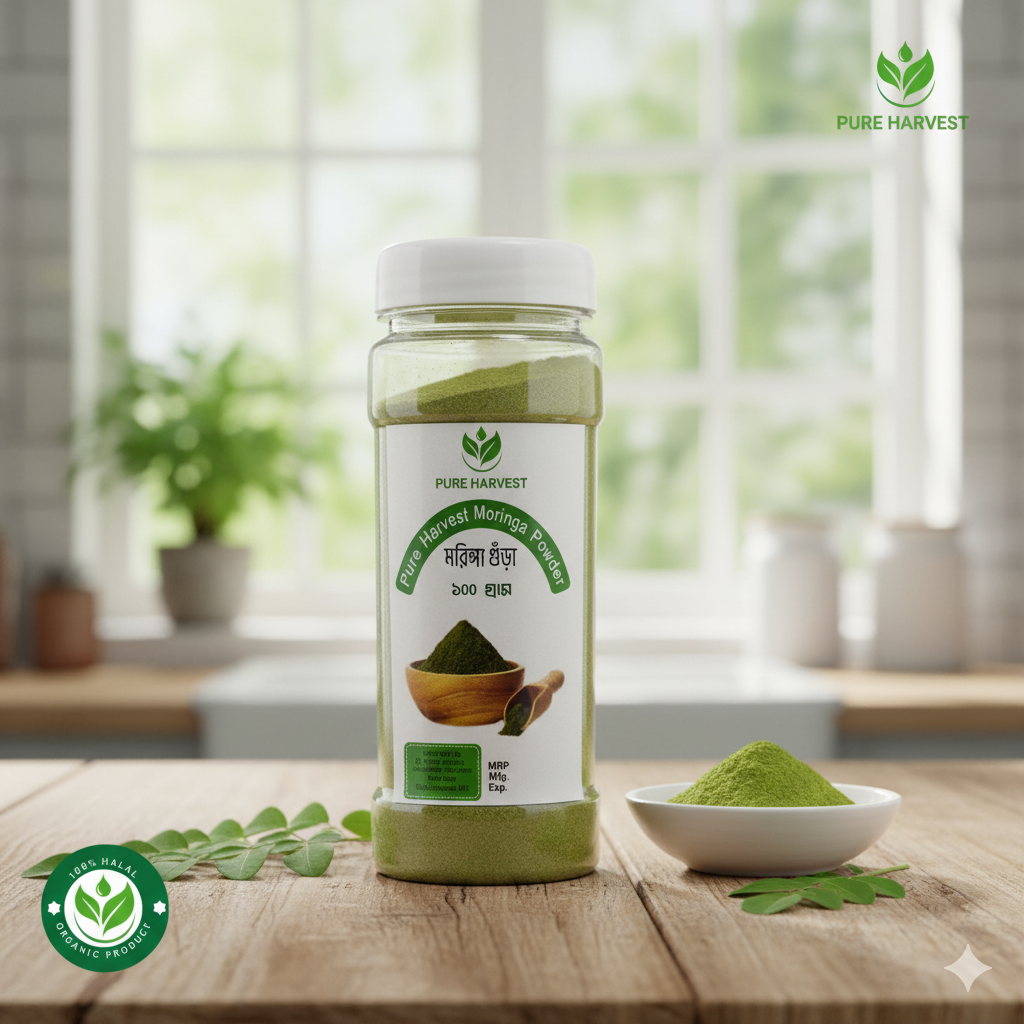 Pure Harvest Moringa Powder (মরিঙ্গা গুঁড়া) – 250gm