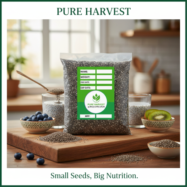 Pure Harvest Chia Seeds (চিয়া বীজ) – 500gm | Superfood for Healthy Lifestyle