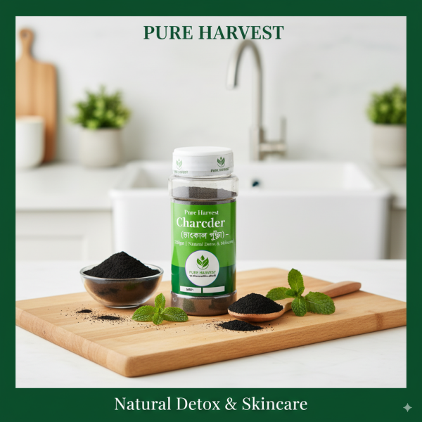 Pure Harvest Charcoal Powder (চারকোল গুঁড়া) – 100gm | Natural Detox & Skincare