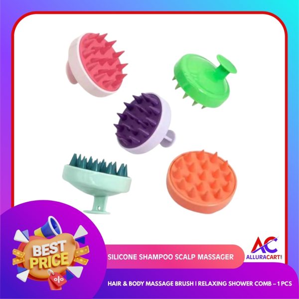 Silicone Shampoo Scalp Massager – Hair & Body Massage Brush | Relaxing Shower Comb – 1 pcs