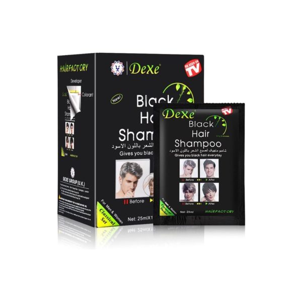 Dexe Black Hair Shampoo – 25ml (10 Pcs) | Nourishing & Color Enhancing Shampoo