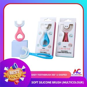 Baby Toothbrush 360° U-Shaped Soft Silicone Brush (Multicolour)