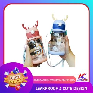 Number Plastic Kids Water Bottle / Mom Pot – 500ml | Leakproof & Cute Design