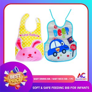 Baby Dining Bib / Baby Neck Bib – 1 Pc | Soft & Safe Feeding Bib for Infants