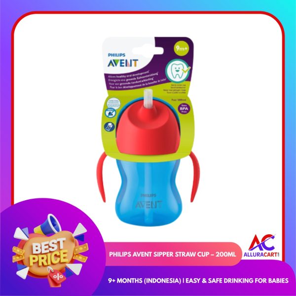 Philips Avent Sipper Straw Cup – 200ml | 9+ Months (Indonesia) | Easy & Safe Drinking for Babies