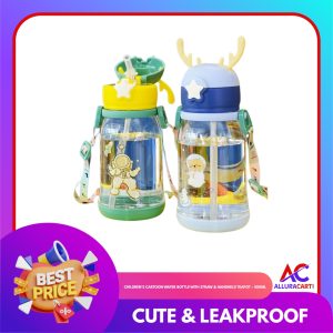 Children’s Cartoon Water Bottle with Straw & Handheld Teapot – 500ml | Cute & Leakproof