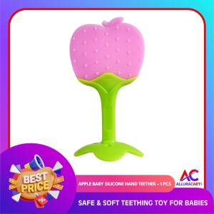 Apple Baby Silicone Hand Teether – 1 Pcs | Safe & Soft Teething Toy for Babies