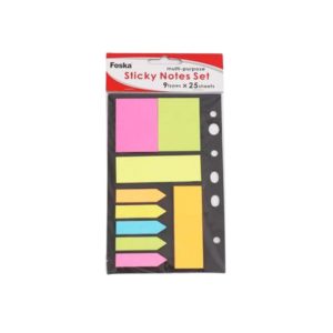 Multi-Purpose Foska Sticky Notes – 225 Sheets | Multicolor Memo Pads for Office, School & Home